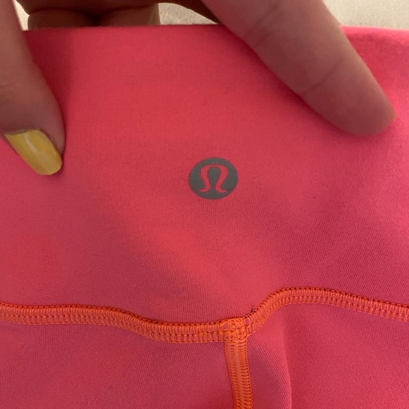 PRICE FIRM!! Lululemon hot coral cropped pants - Picture 7 of 7